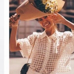 Zara Sheer Daisy Blouse - NWOT